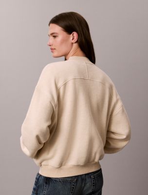 Женская куртка Calvin Klein Textured Fleece Zip, цвет: Меланжевый — фото 5