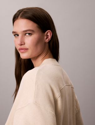 Женская куртка Calvin Klein Textured Fleece Zip, цвет: Меланжевый — фото 6