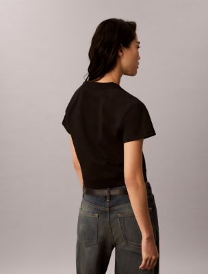 Женские футболки Calvin Klein Monologo Interlock Cropped Tee — фото 4