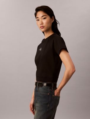 Женские футболки Calvin Klein Monologo Interlock Cropped Tee — фото 5