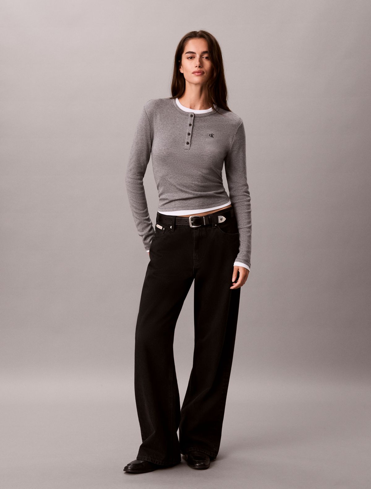 Cotton Modal Rib Henley Top