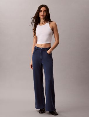 Terry Wide Leg Pants, Estate Blue