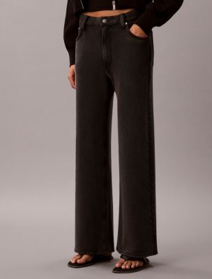 Женские джинсы Calvin Klein Denim Wash French Terry Wide Leg Pants — фото 2