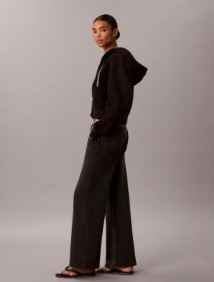 Женские джинсы Calvin Klein Denim Wash French Terry Wide Leg Pants — фото 3
