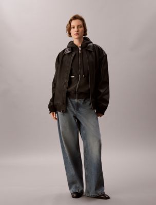Женский свитшот Calvin Klein Denim Wash French Terry Zip, цвет: Чёрный — фото 2