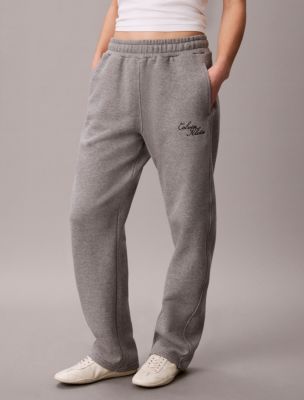 Женские брюки Calvin Klein Textured Fleece Wide Leg, цвет: Меланжевый серый — фото 2