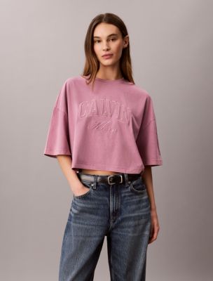Женские футболки Calvin Klein Boxy Applique Logo Tee — фото 2