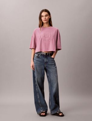 Женские футболки Calvin Klein Boxy Applique Logo Tee — фото 3