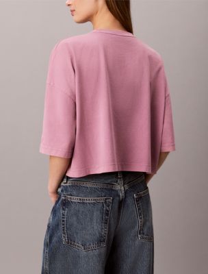 Женские футболки Calvin Klein Boxy Applique Logo Tee — фото 4