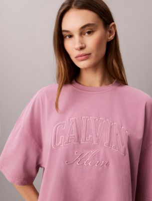 Женские футболки Calvin Klein Boxy Applique Logo Tee — фото 5