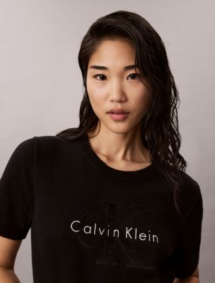 Женские свитеры Calvin Klein Monologo Short Sleeve Sweater — фото 4