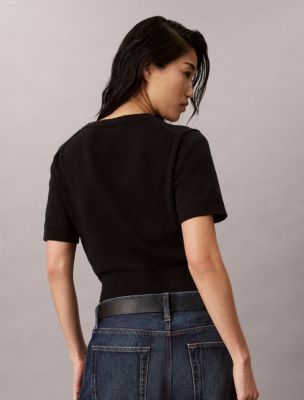Женские свитеры Calvin Klein Monologo Short Sleeve Sweater — фото 5