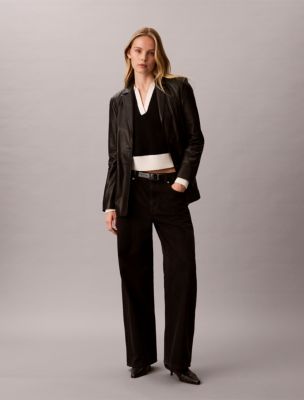 Женский свитер Calvin Klein Relaxed Polo, цвет: Чёрный — фото 3