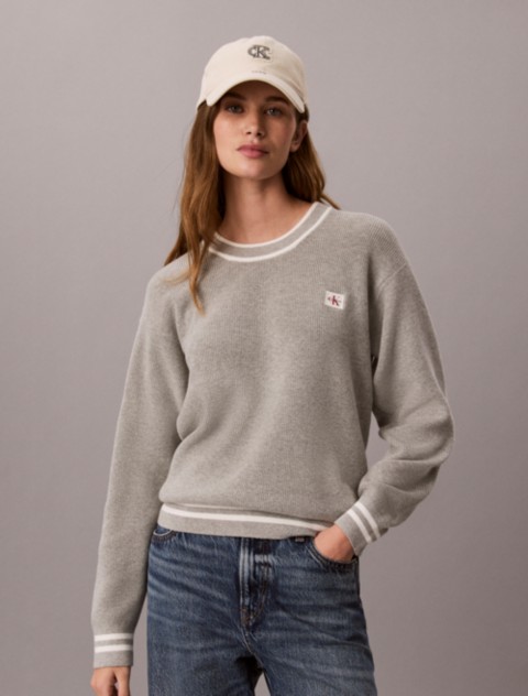Женские свитеры Calvin Klein Woven Monologo Crewneck Sweater