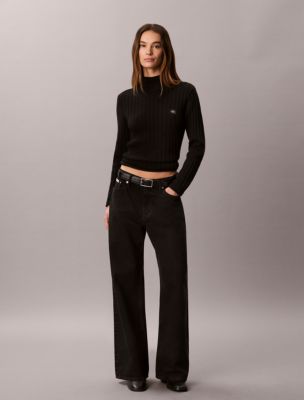 Женские свитеры Calvin Klein Woven Monologo Turtleneck Sweater — фото 3