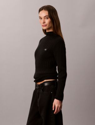 Женские свитеры Calvin Klein Woven Monologo Turtleneck Sweater — фото 4