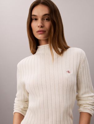 Woven Monologo Turtleneck Sweater, Tofu