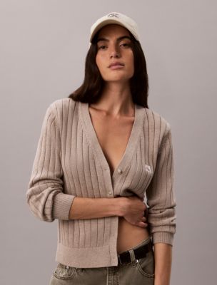 Женские кардиганы Calvin Klein Woven Monologo Cardigan — фото 5