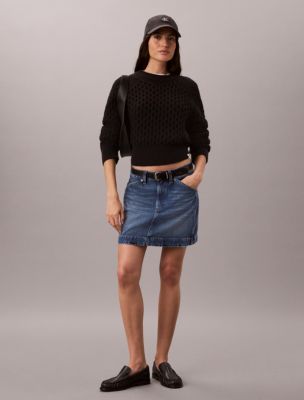 Женский свитер Calvin Klein Merino Wool Blend Cable Knit, цвет: Чёрный — фото 2