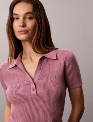 Женские свитеры Calvin Klein Smooth Cotton Rib Polo Sweater — фото 3