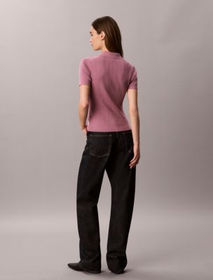 Женские свитеры Calvin Klein Smooth Cotton Rib Polo Sweater — фото 5