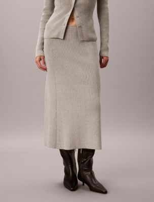 Женские юбки Calvin Klein Smooth Cotton Rib Midi Skirt — фото 2