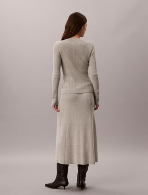 Женские юбки Calvin Klein Smooth Cotton Rib Midi Skirt — фото 3