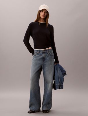 Женские свитеры Calvin Klein Smooth Cotton Monogram Tipping Sweater — фото 3