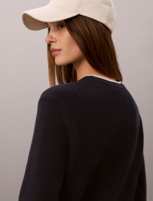 Женские свитеры Calvin Klein Smooth Cotton Monogram Tipping Sweater — фото 6