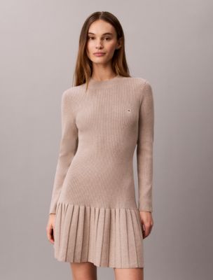 Mock Neck Ribbed Mini Dress - thumbnail 4
