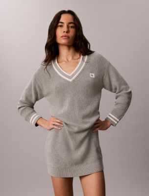 Женские платья Calvin Klein Woven Monologo Tunic V-Neck Dress — фото 2