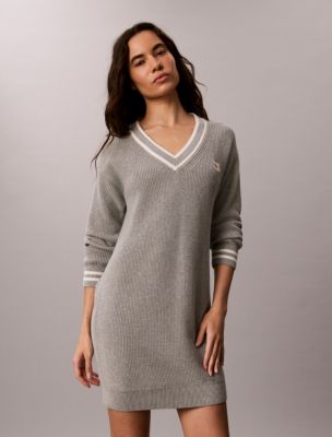 Женские платья Calvin Klein Woven Monologo Tunic V-Neck Dress — фото 6