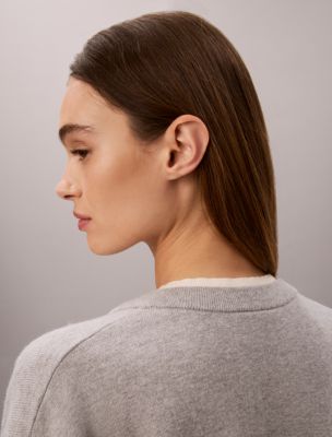 Женский свитер Calvin Klein Dual Layer Relaxed, цвет: Серый меланжевый — фото 6