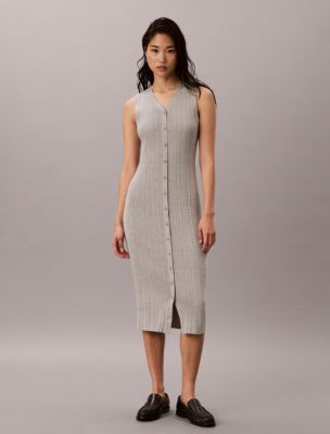 Smooth Cotton Midi Dress, B10 Grey Heather