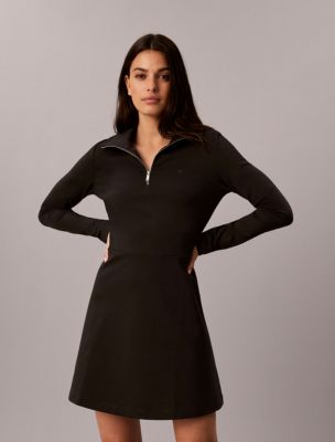 Женское платье Calvin Klein Interlock Half Zip, цвет: Чёрный — фото 2