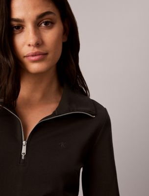 Женское платье Calvin Klein Interlock Half Zip, цвет: Чёрный — фото 3