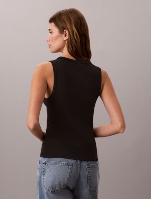 Женские топы Calvin Klein Woven Monologo Rib Tank Top — фото 4