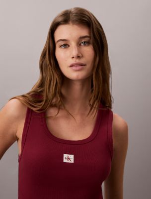 Woven Monologo Rib Tank Top - thumbnail 4