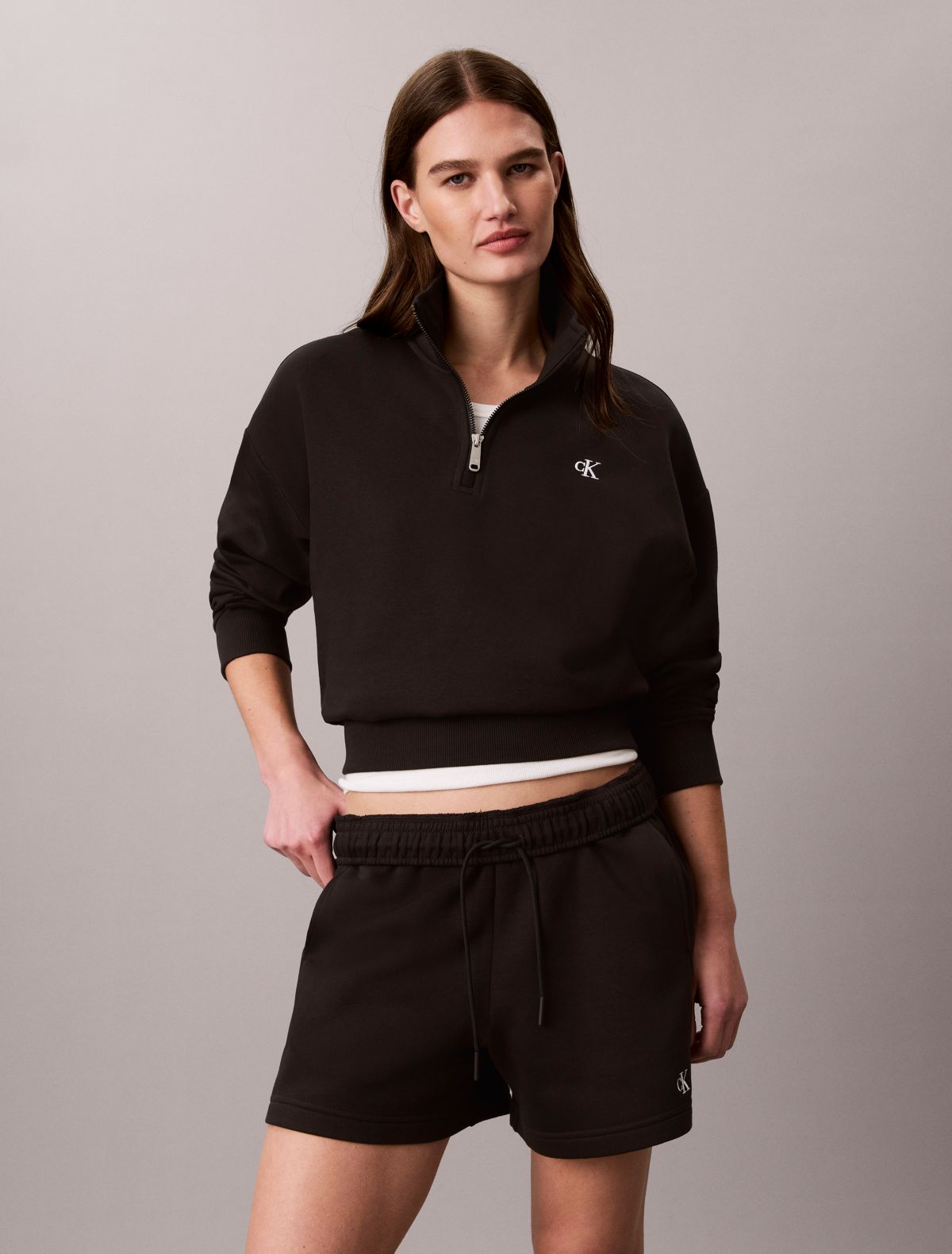 Monogram Fleece 1/4 Zip Sweatshirt