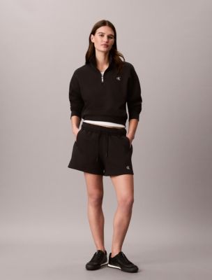 Monogram Fleece Shorts, Black