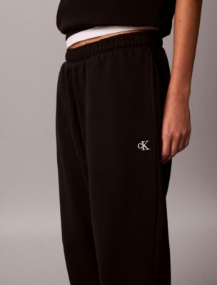 Женские брюки Calvin Klein Monogram Fleece, цвет: Чёрный — фото 4