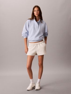 Женский свитшот Calvin Klein Stitch Arch Logo Fleece, цвет: Синий — фото 3