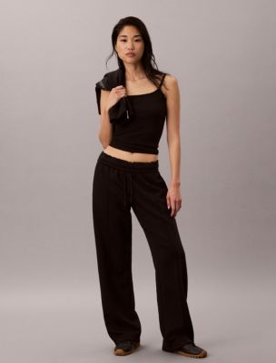 Logo Tape Fleece Sweatpants, Black