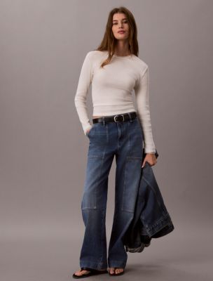 Pointelle Knit Slim Tee - thumbnail 4