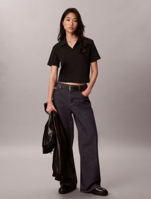 Женские рубашки Calvin Klein Woven Monologo Polo Shirt — фото 2