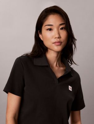 Женские рубашки Calvin Klein Woven Monologo Polo Shirt — фото 3