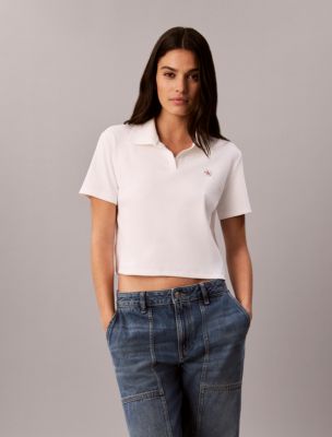 Woven Monologo Polo Shirt, Bright White
