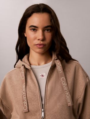 Logo Tape Fleece Hoodie, Amphora