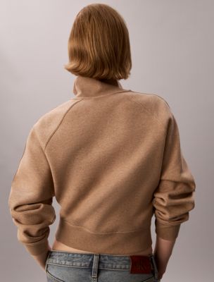 Женские худи Calvin Klein Logo Tape Fleece 1/4 Zip Sweatshirt — фото 5