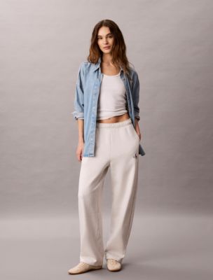 Monologo Wide Leg Pants, Light Grey Heather